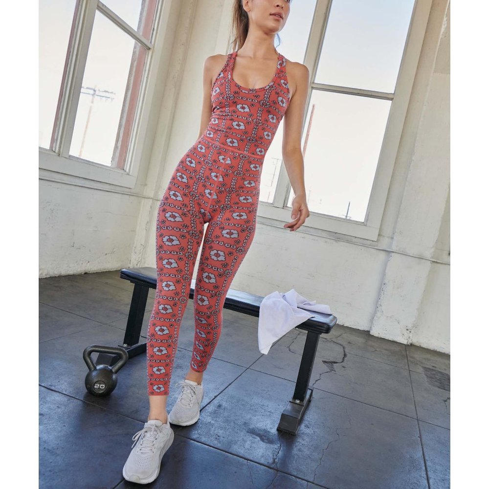 NWT FP Movement Free Throw Jacquard Onesie / Floral